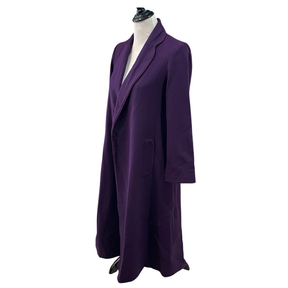 Fleurette Vintage Union Tag Virgin Wool Purple Jacket Coat Anglo Fabrics Merino - Picture 3 of 7